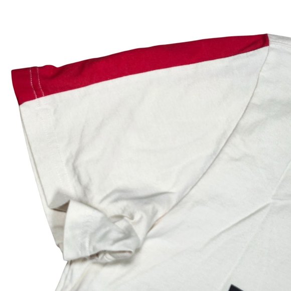 Puma Scuderia Ferrari Numero Uno Mens Lg T-Shirt Cream Checkered Racing Graphic - Picture 9 of 12